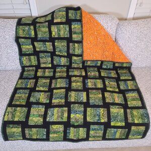 Patchwork Handmade Quilt Squares Geometric Fully Finished 41x52 Floral Camo